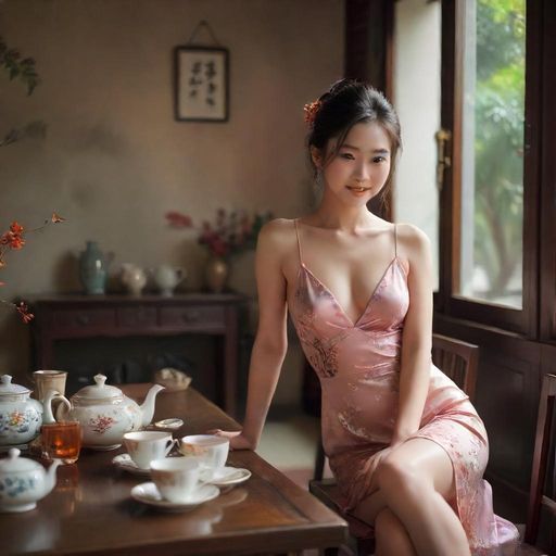 朋友们一起品茶的欢乐时刻