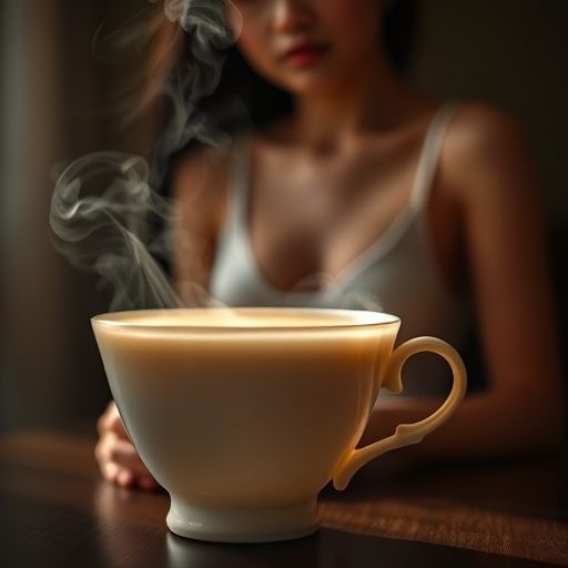 茶杯氤氲热气
