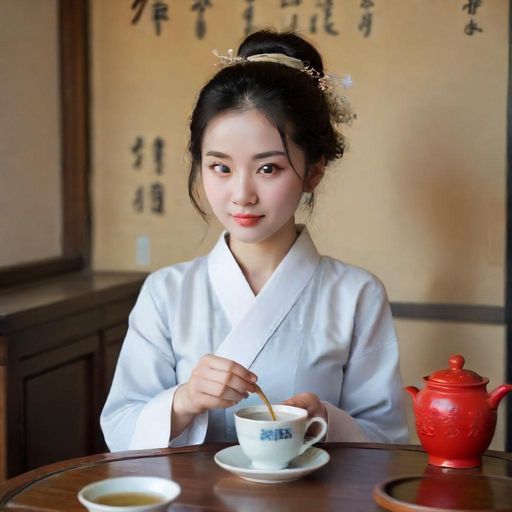 茶艺师专注冲泡的优雅瞬间