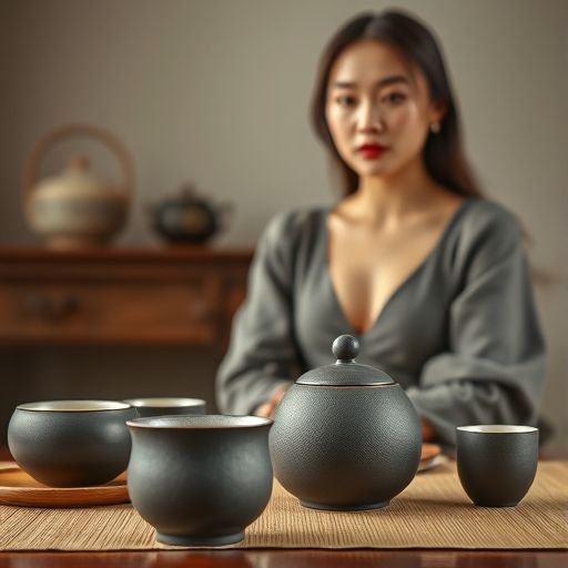 精致的茶具整齐摆放