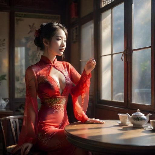 窗边品茶雅间