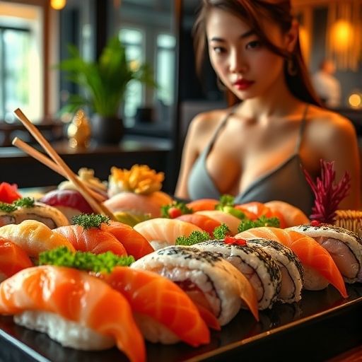 日料店精致寿司摆盘