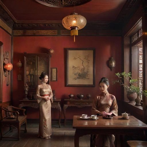 温馨的喝茶会所室内