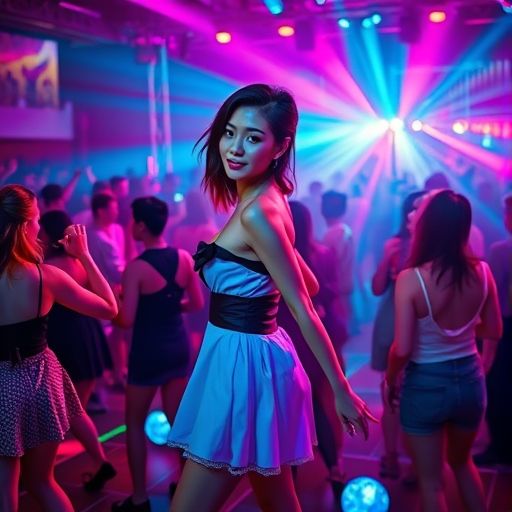 电音派对人群热舞
