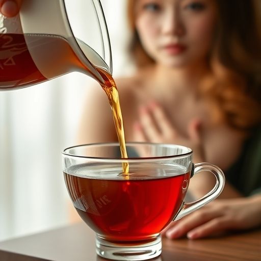 茶汤倒入杯中