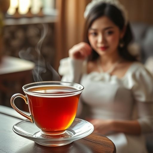 普洱茶汤在杯中散发醇香