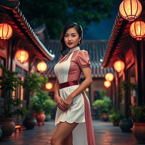 茶室夜晚的迷人灯光