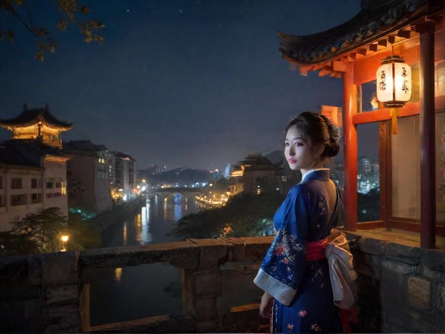 广州璀璨夜景下的休闲期待