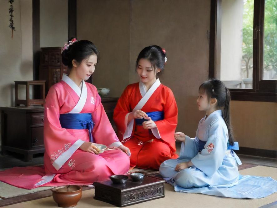 女孩子在温馨茶室中的微笑特写