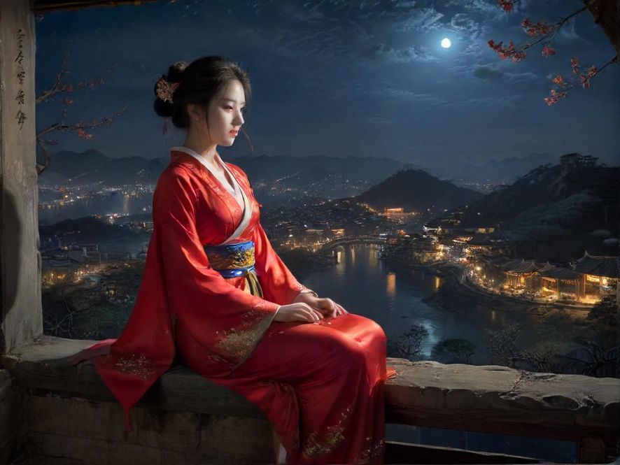 广州繁华夜景下的休闲娱乐场景