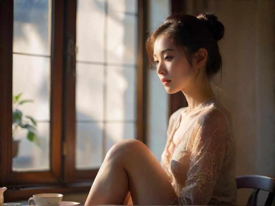 深圳茶室美女品茶场景