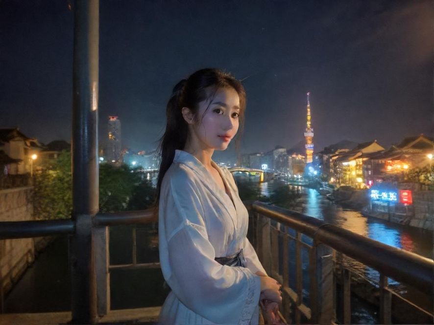 都市夜景下的休闲娱乐场所，灯火阑珊，引人入胜