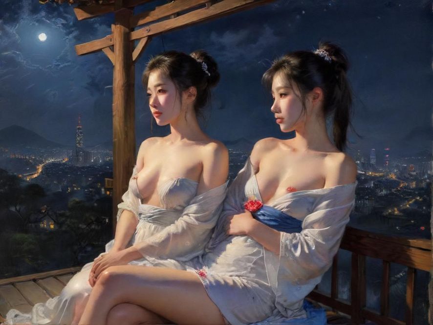 一个男人在赛博朋克风格的深圳夜景下查看手机屏幕，屏幕上似乎显示着信息