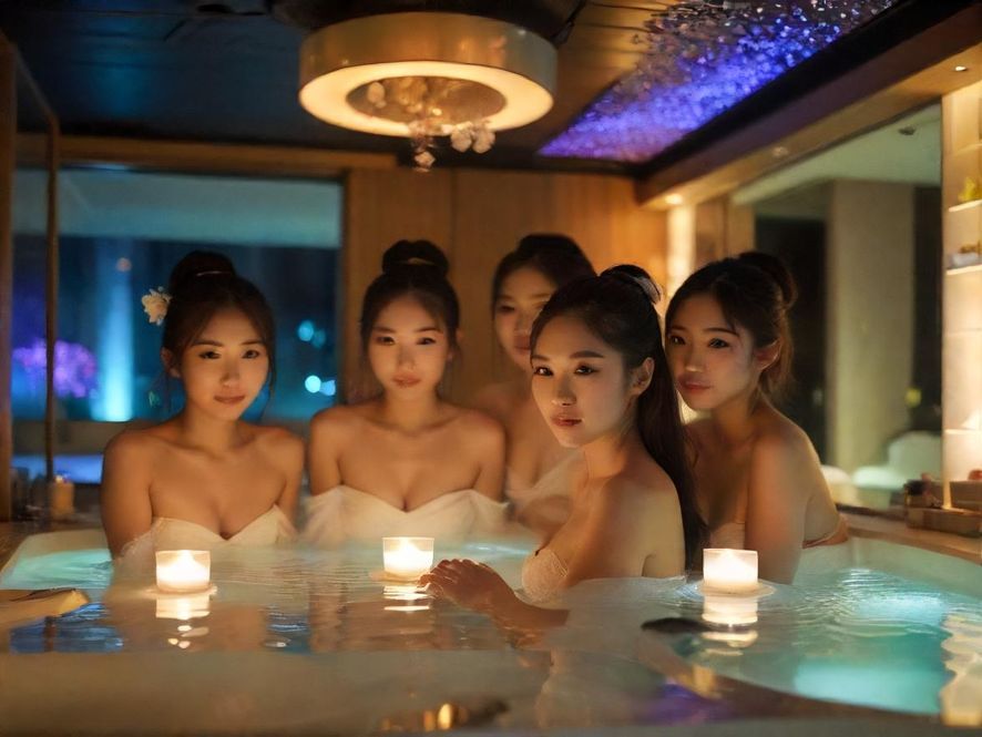 南沙水会奢华水疗房，光线柔和，营造出极致的宁静与放松氛围，等待着客人的到来