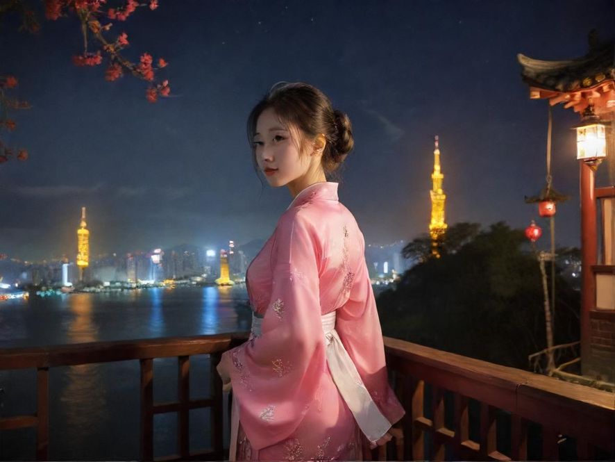 广州一家高端奢华会所的入口，在夜晚灯光的映衬下显得格外神秘和诱人，透露出一种电影般的质感。