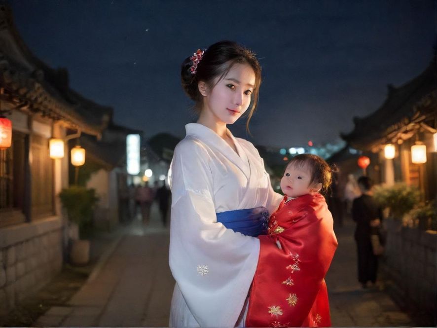 一幅充满活力的广东城市夜景，从街头视角拍摄，霓虹灯闪烁，人群熙熙攘攘，展现了城市的生机。