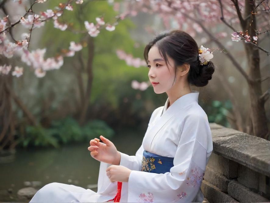 一位身姿曼妙的女性在奢华桑拿空间中侧身而立，展现优雅与宁静