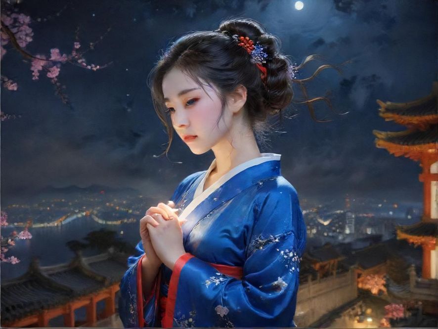 广州夜景下的城市生活