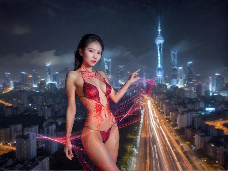 深圳流光溢彩的夜景