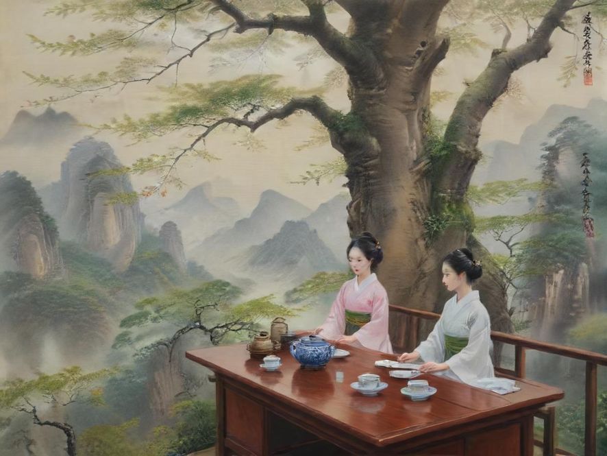 深圳南山品茶会所茶艺师表演画面