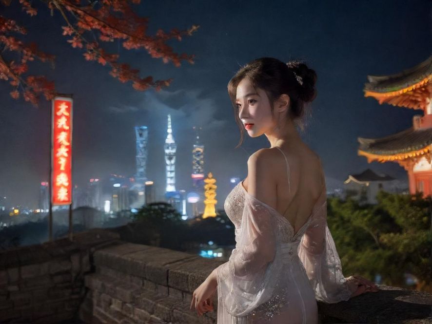 城市夜景娱乐街区