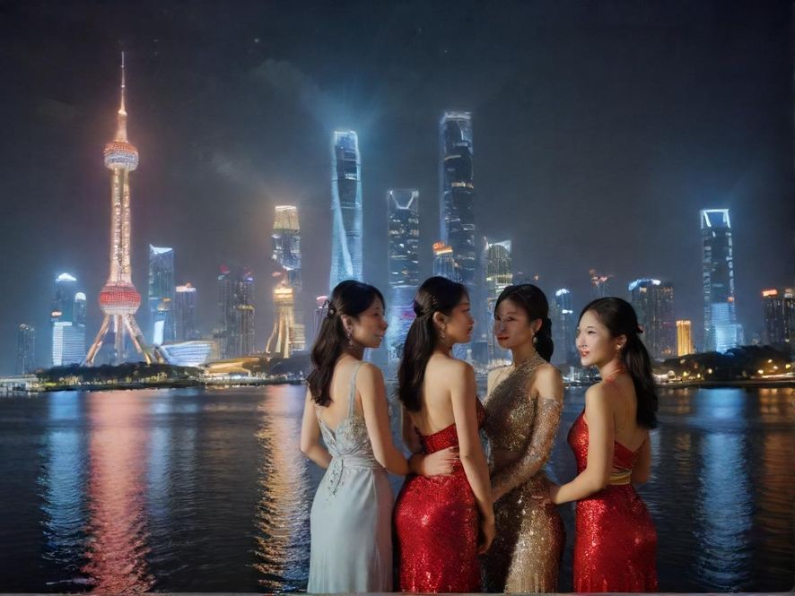 广州珠江夜景，城市天际线灯火辉煌，展现着这座城市的活力与魅力。