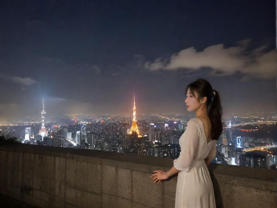 夜幕下的都市，灯火辉煌，暗示着无限的休闲娱乐可能。