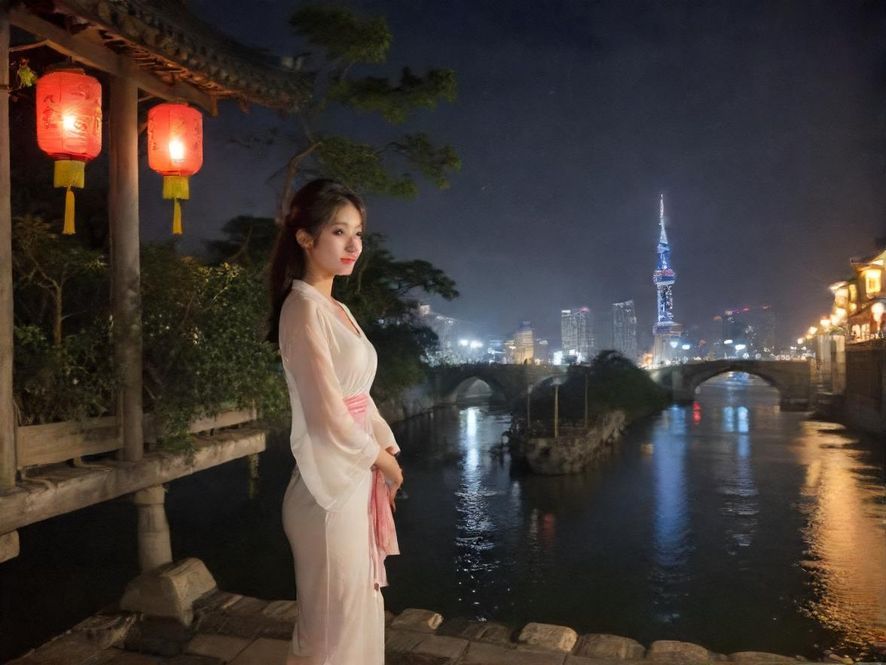 广州夜景流光溢彩