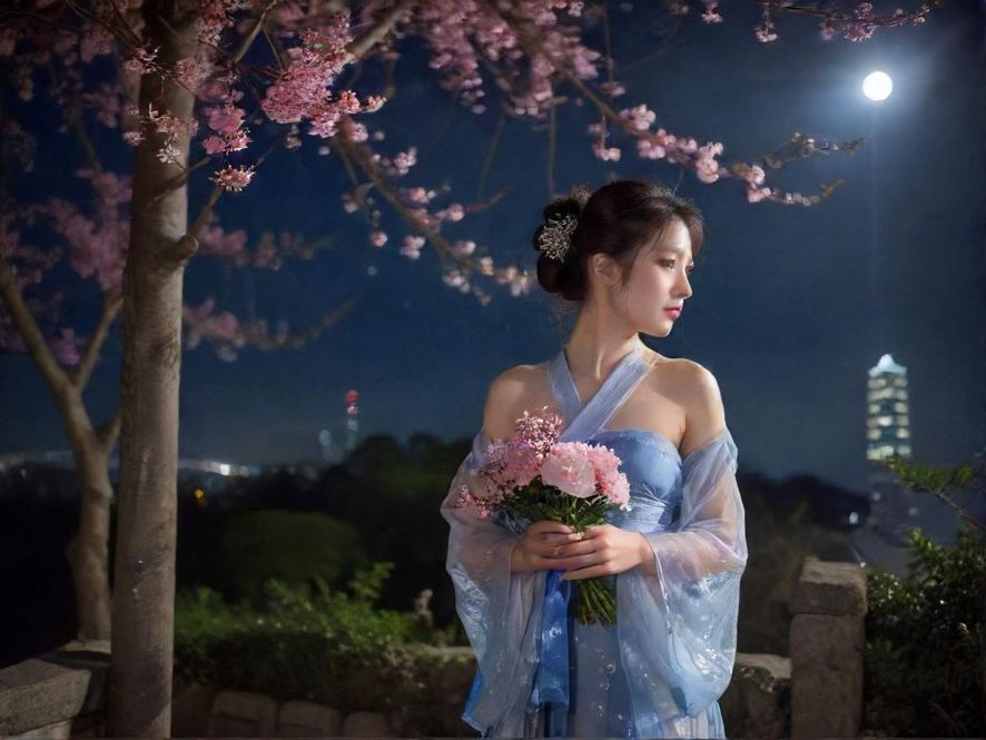 广州夜色下的街头景象
