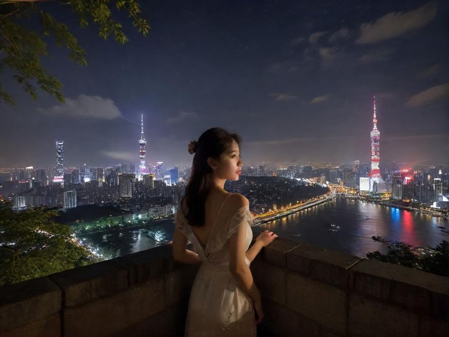 广州夜色中的休闲娱乐场所入口