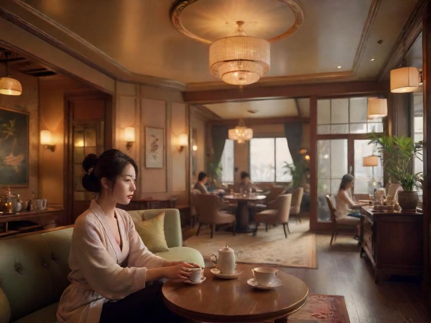 白云新汇美休闲茶室温馨场景