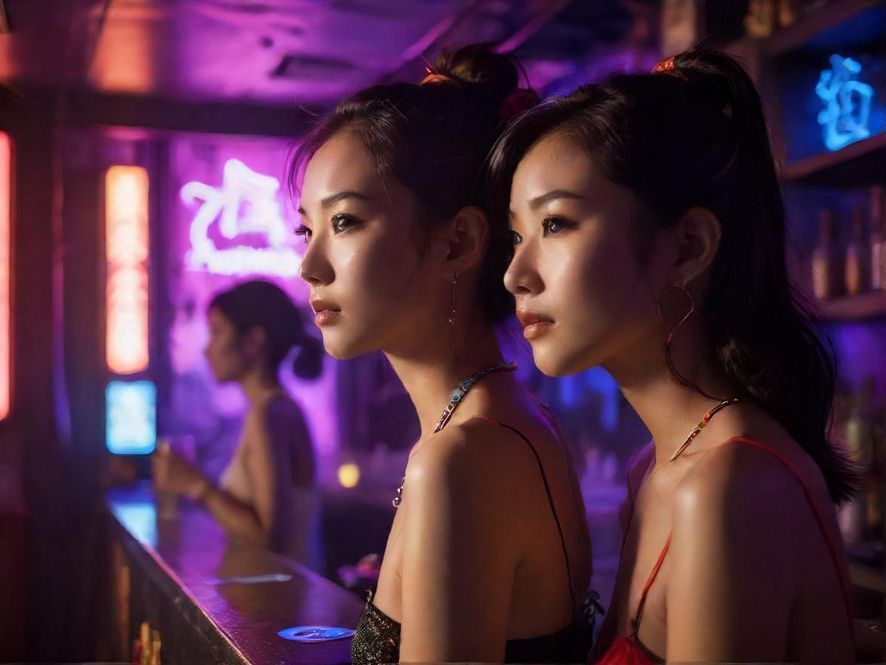 广州黄埔酒吧夜景氛围图