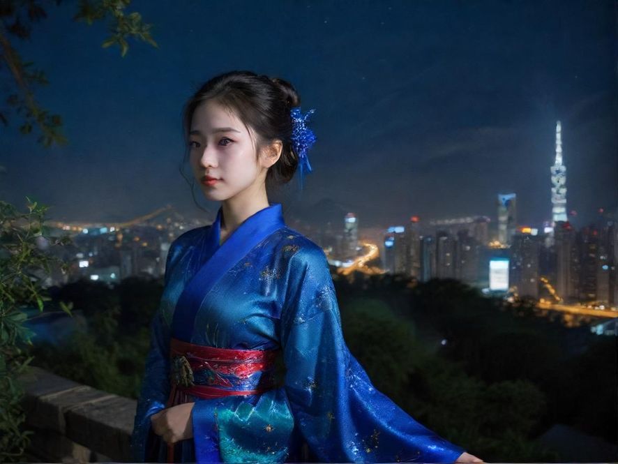 抽象的广州夜场区域网络连接图，展示信息流动的概念。