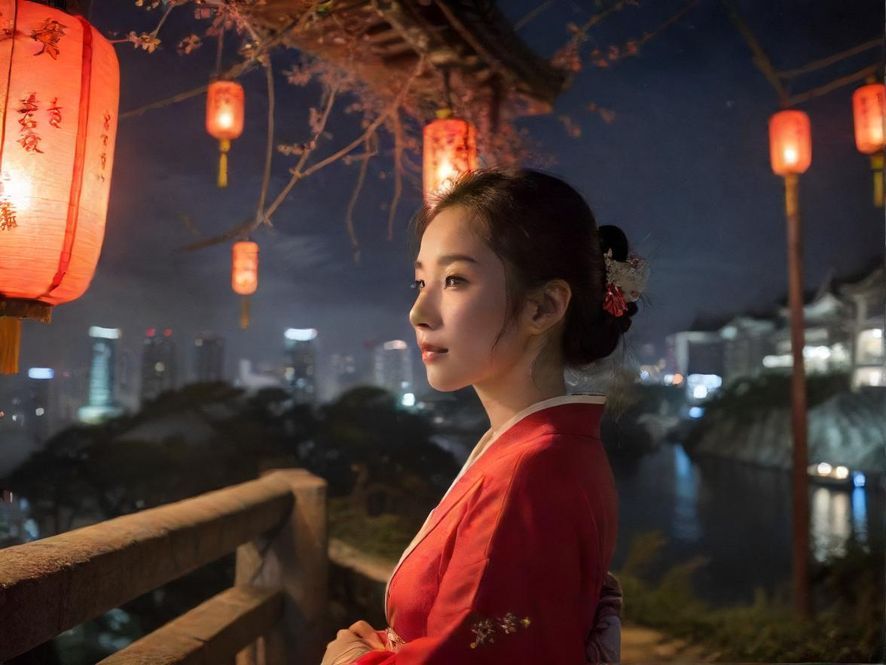 城市夜色下的灯火辉煌