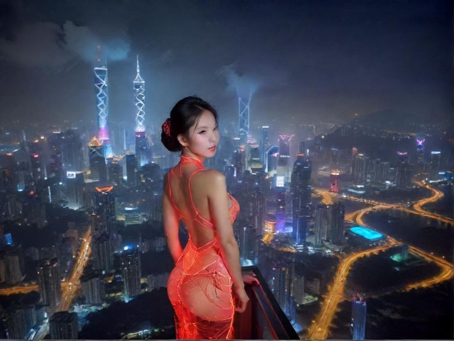 深圳夜色下的城市景观，暗示着丰富的夜生活