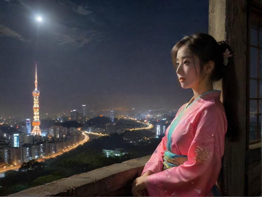 手机屏幕上的模糊信息和城市夜景