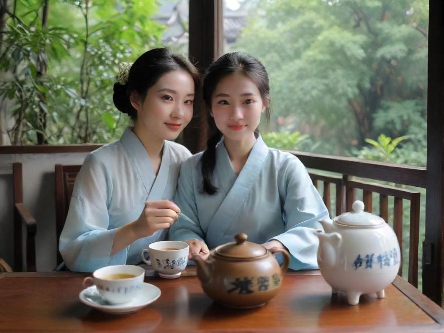 广佛桑拿会所休息区复古茶艺场景