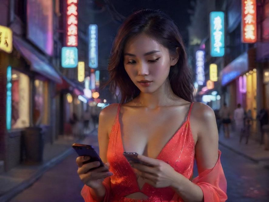 手持手机查看信息