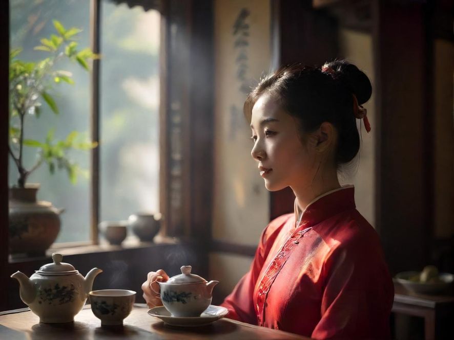 广州茶艺师表演茶道场景