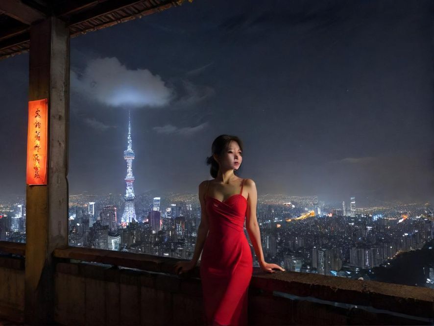 高端桑拿会所夜景实拍