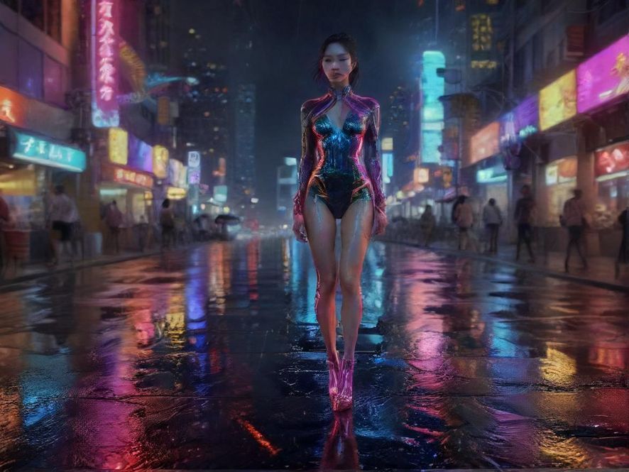 互联网信息流与城市夜景的抽象融合