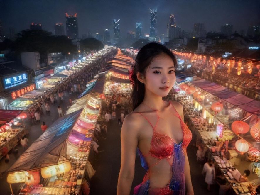 广州夜市繁华夜景